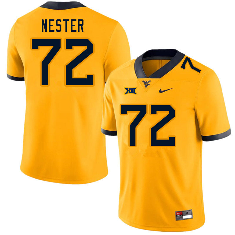 NCAA Men's Doug Nester West Virginia Mountaineers Gold #72 Nike Stitched Football College Authentic Jersey QR23Z77GF